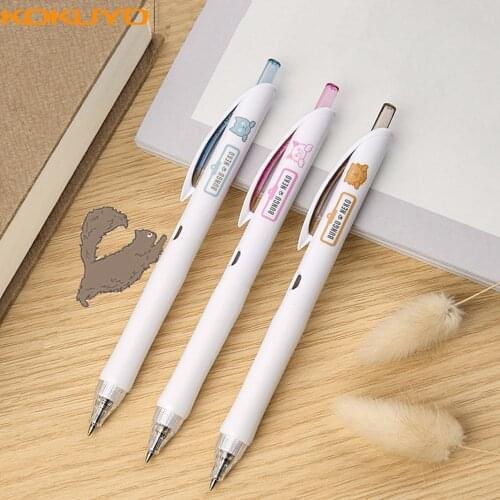 3Pcs Japan KOKUYO Stationery Cat Color Gel Pen Set Quick-drying Press 0.5mm Automatic Pen Cute And Creative High Value