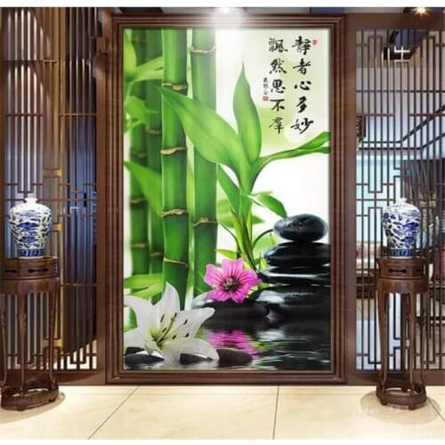 Wellyu papel de parede 3d Custom wallpaper Serenity Zhiyuan Bamboo porch wall papers home decor papier peint behang tapety