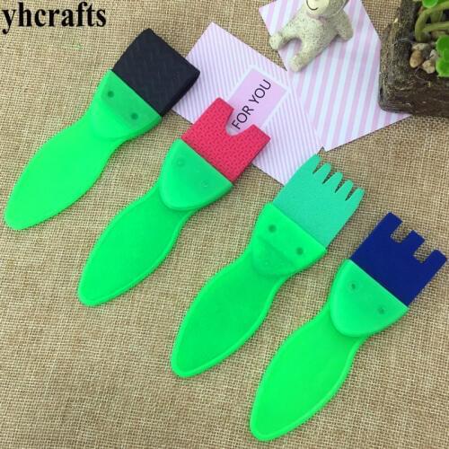 4PCS/LOT/.4 design foam flat brush Scrawl brush Art stamp Early learning educational toys Kindergarten arts Childrens Day gift