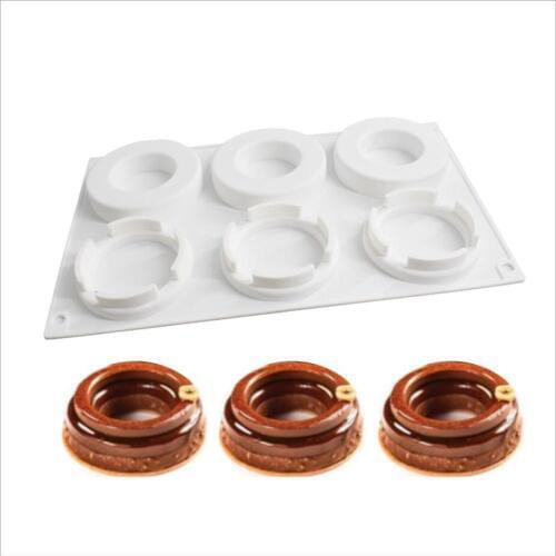 6PCS Mousse Cake Silicone Molds DIY Baking Molds for French Dessert Kitchen Tools
