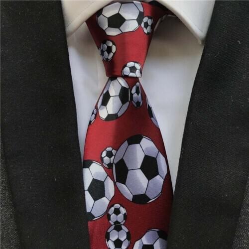 9cm New Design Personality Tie Football Pattern Unique Necktie for Sports Party