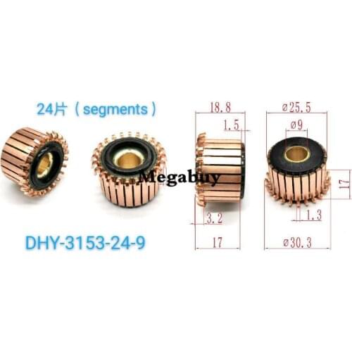 9x25.5x18.8mm 24p Copper Bars Alternator Electric Motor Commutator Copper Commutator Armature Commutator 3153-9