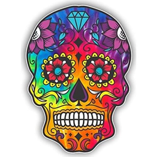 Dawasaru Sugar Skull Car Sticker Waterproof Cover Scratch Decal Laptop Truck Motorcycle Auto Decoration Accessories PVC,12cm*8cm
