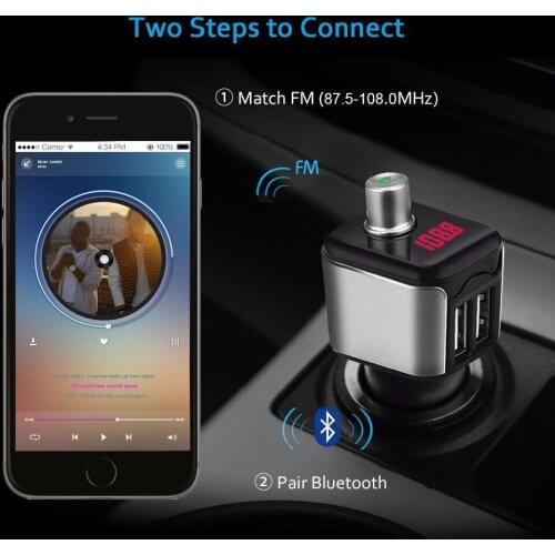 Car Bluetooth FM Transmitter Wireless Handsfree Audio Receiver Auto LED MP3 Player 2.1A Dual USB Fast Charger Car Accessories