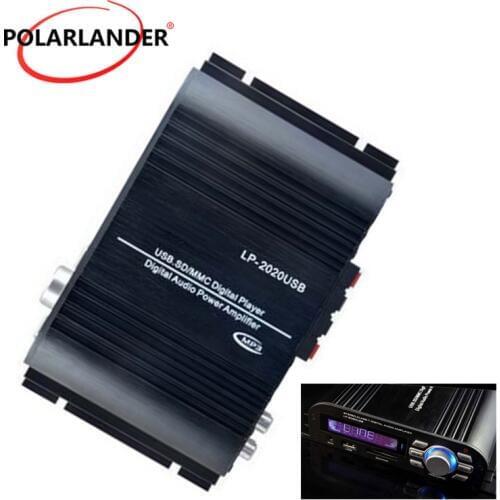 Car Amplifier Digital LCD Sreen Display AUX/USB/AD/MMC Supported Remote Contol 3.5mm Plug