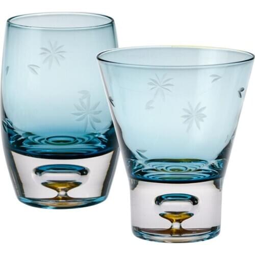 200-300Ml Reserva Whiskey Wine Glass Carved Art Vodka Sake Glass High Quality Gift Wine Glass Drinking Set Gradually Blue Cup