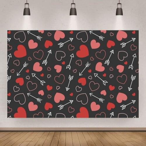 Valentines Day Heart-shaped Background Birthday Party Backdrop Romantic Time Studio Poster Home Wall Decoration Banner Vinyl