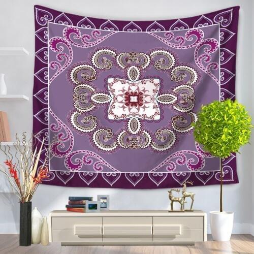 Home Decorative Wall Hanging Carpet Tapestry 130x150cm Rectangle Bedspread Creative National Feature Geometric Pattern GT1098