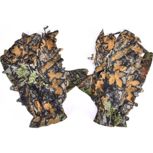 Sneaky 3D Camo Gloves Comfortable Non-slip Durable 3D Leaf Gloves for Paintball Good Concealment Effect Hunting Bird Watching
