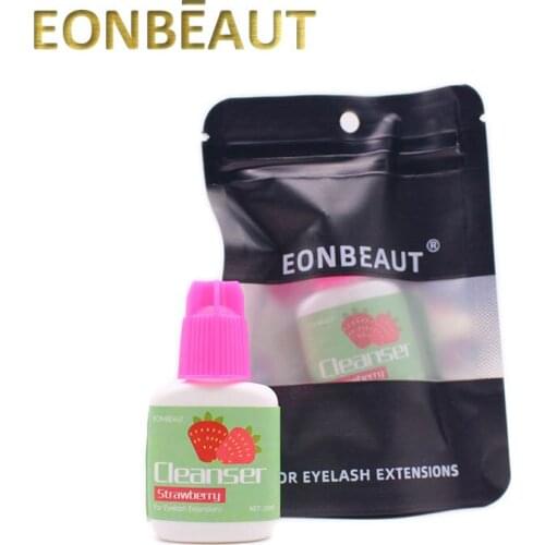 1Bottle EONBEAUT Eyelash Extension Glue Tools Natural Strawberry Scent Lash Cleanser 10ml Liquid For Lashes Eyelash Professional