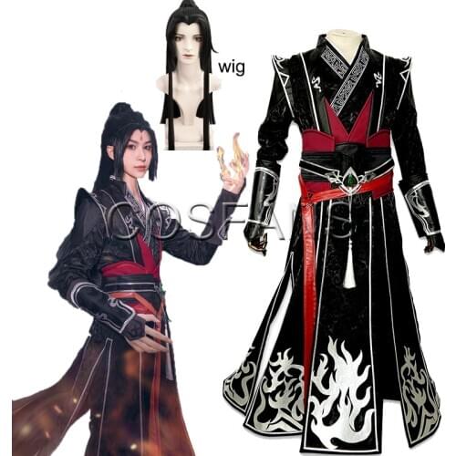 Anime Villain Self-rescue System Luo Binghe Cosplay Costume Chinese Ancient Halloween Costumes Cosplay Men Women Clothes Set wig