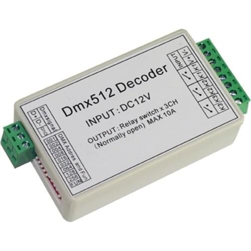 Best price1 pcs DC12V DMX-RELAY-3 channel dmx512 relays use for led lamp