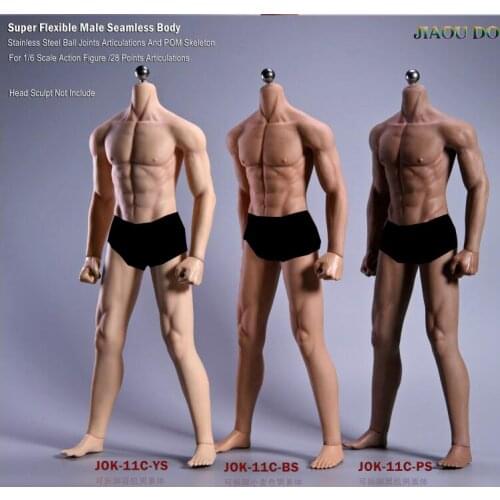 JIAOU 1/6 Scale Male Seamless Body with Metal Skeleton