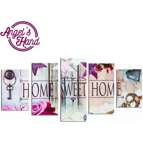 5D DIY Full diy Square round 5pcs 5d Diamond Painting home Sweet Home Combination diamond Embroidery Mosaic Home Decor painting