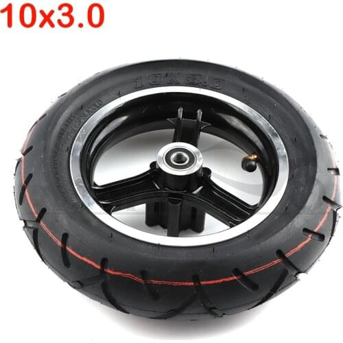 10x3.0 Inch Outer Tyre Inner Tube and Alloy Disc Brake Rim for 10'' Folding Electric Scooter Thickened Widened Wheels