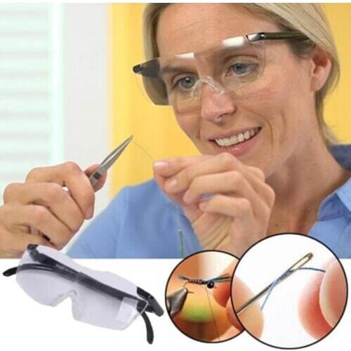 New Big Vision Unisex 160% Magnification Presbyopic Glasses +250 zoom Reading Glasses Women Eyewear Black Magnifying Glasses