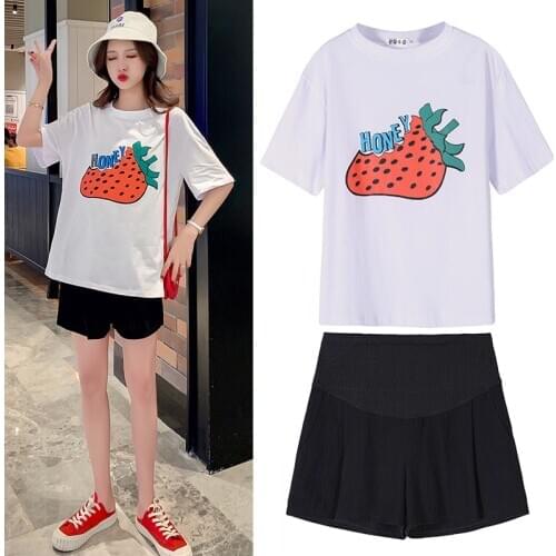 111# Maternity Clothes Stylish Sweety 2Pcs Maternity Dress Set Clothes for Pregnant Women Slimming Pregnant Women Suit