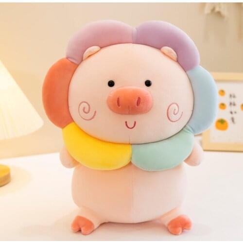 Zqswkl 25/30/50cm cartoon pig plush toy pillow doll bed cute rainbow pig super soft dolls pillow children girls birthday gift