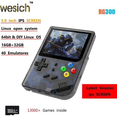 Double System Linux retro video game console 3inch 16GB Portable Handheld Game Console Player RG300 32GB TF 13000 classic games