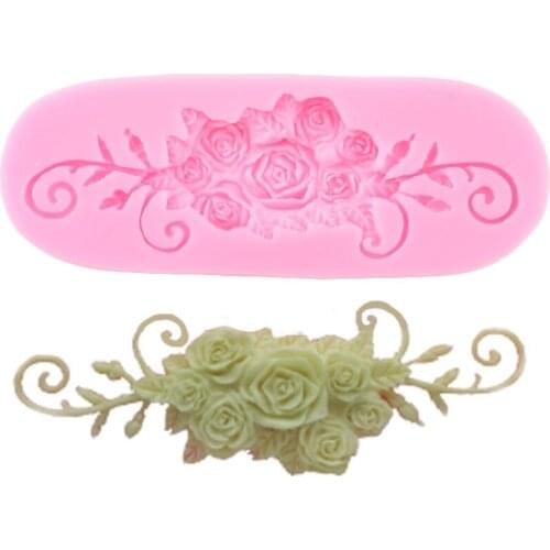 Rose Silicone Mold Flower Leaf Fondant Cake Decorating Tools Cupcake Topper Molds Chocolate Gumpaste Clay Candy Resin Moulds