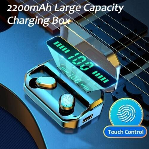 TWS Bluetooth Earphones Wireless Headphone 9D Stereo Outdoor Sports Waterproof Earbuds Touch Control Headsets with Charging Box