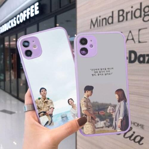 The Descendants Of The Sun Phone Case Matte transparent For Purple iPhone 12 Mini 11 Pro XR XS Max 7 8 Plus X Back Cover