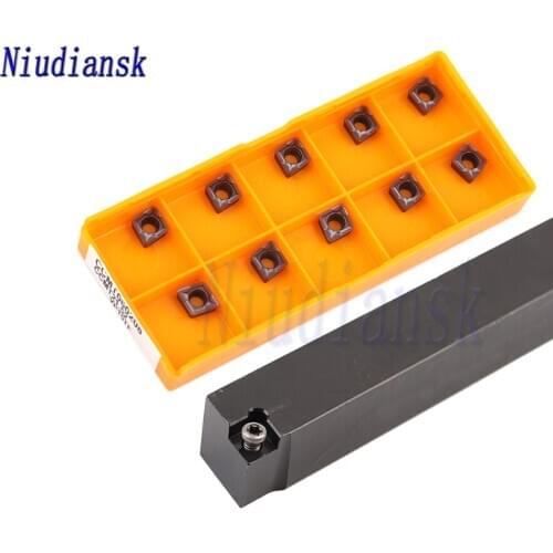 1pc SCACR0808K06 External Turning Tool Holder CNC Lathe Tools SCACR1010K06 SCACL 10pcs CCMT0602 CCGT Carbide Inserts Lathe Suit