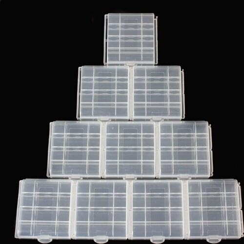 10PCS Hard Plastic Battery Case Holder Storage Box Transparent Universal Batteries Storage Cases Fit for AA AAA Battery