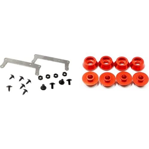 2 Set RC Car Part: 1 Set Double Speed Wave Box Metal Raising Bracket & 1 Set Metal Connecting Rod Screw Gasket