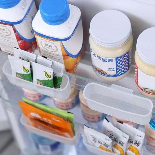 2PCS Refrigerator Storage Box Kitchen Accessories Hidden Storage Holder Shelf Sauce Bag Mustard Vinegar refrigerator organizer