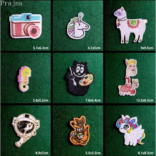 2Pcs Cartoon Unicorn Applique Embroidered Patches For Kids Clothing Stickers Cute Animal Patch Iron On Patches On Clothes Badges