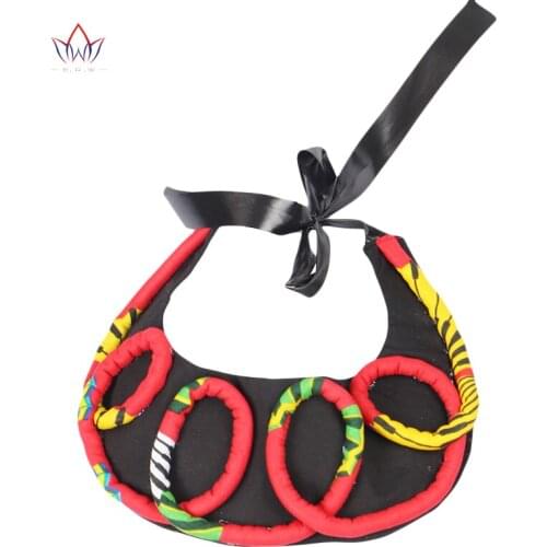 2020 African Ankara Necklace Handmade Tribal Jewelry Spiral Ankara African Print Dashiki Kente Afrocentric Bib Necklace WYX16