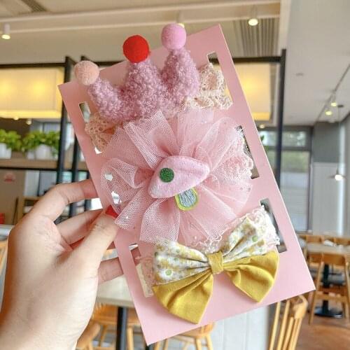 3Pcs/Set Baby Headband Newborn Hair Accessories Lace Flower Crown Bows Deer Antlers Toddler Kids Girl Headbands Hair Band