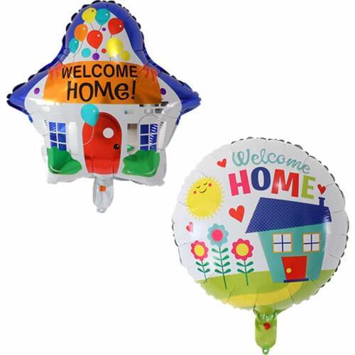 5pcs 18inch blue Welcome Home Foil Balloons Welcome Back to Home Event Party Supliers Inflatable Air Helium Balloon Decorations