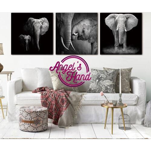 5D DIY Diamond Painting frican Elephant Landscape Full Square diamond Embroidery Cross Stitch diamond Mosaic triptych Home Decor