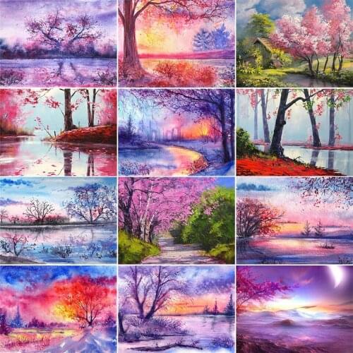 5D DIY Diamond Painting Landscape Cross Stitch Kit Full Drill Square Embroidery Scenery Mosaic Art Picture Crystal Wall Decor