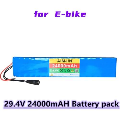 7S5P 29.4v 24000mAh Electric Bicycle Motor Ebike Scooter 24v Li Ion Battery Pack 18650 Lithium Rechargeable Batteries with BMS