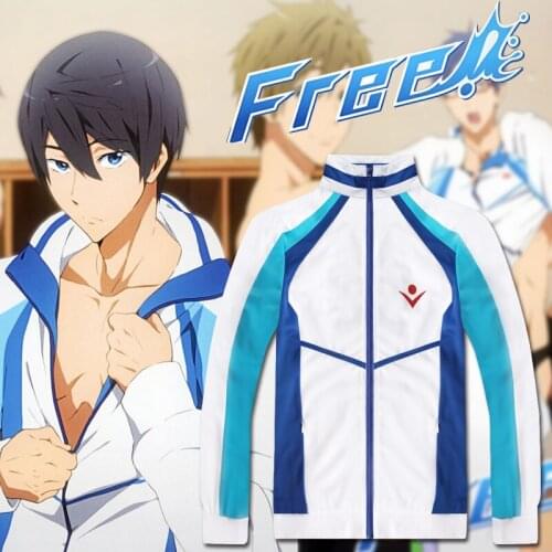 Anime Free! Iwatobi Swim Club Haruka Nanase Cosplay Costume Coat Jacket Hoodie High School Sport Wear For Men Women Unisex
