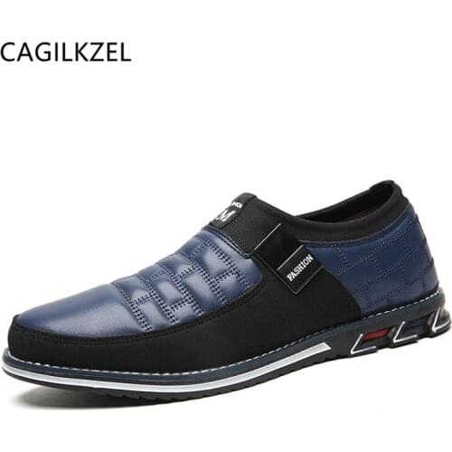 CAGILKZEL 2020 Spring Genuine leather Men Shoes Casual Loafers Slip-On Classic Sneakers Male Comfortable Footwear Big Size
