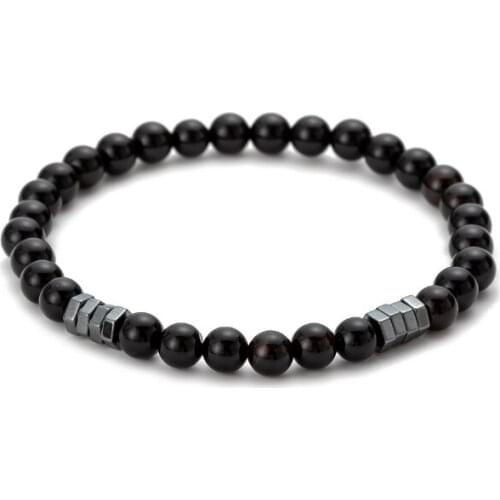 Black 8mm Punk multicolor Agate beads Chakra Reiki Buddha Yoga Bracelet elastic adjustable Volcanic Stone Bangles rtg42