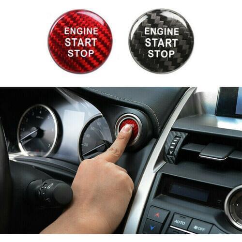 Carbon Fiber Engine Start Stop Button Ring Cover Trim Sticker Decor For LEXUS IS250 350 300 200T 2013-2017 Car Interior Styling