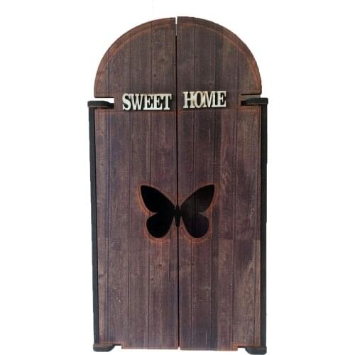 Wooden Key Holder Wall Mount 3 Hanger Hook Creative Home Decoration Gift Organization Brown With Butterfly Hole