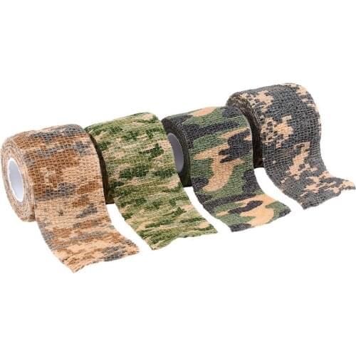 Elastic Camouflage Waterproof Outdoor Hunt Camping Stealth Camo Wrap Tape Military Airsoft Paintball Stretch Bandage