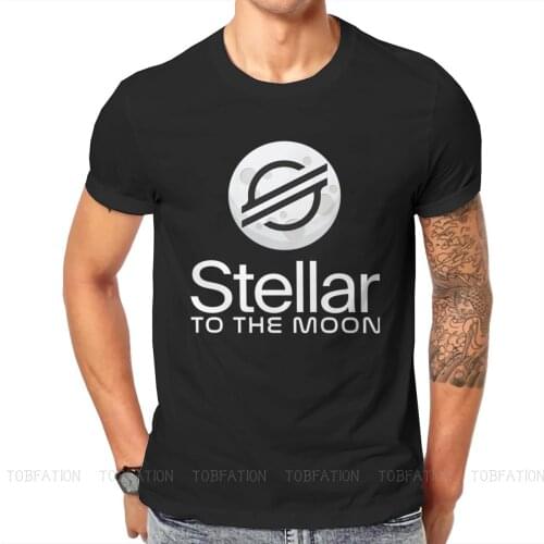 Classic Hip Hop TShirt Stellar Crypto XLM Coin Cryptocurrency Creative Tops Comfortable T Shirt Men Short Sleeve Gift Clothes