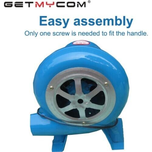 Getmycom 80w Manual Fire Blower Popcorn Fan Blue model metal Industrial Outdoor Barbecue Iron Gear Hand Crank Blower Hand Fan