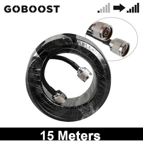 GOBOOST 5D 15M Coaxial Cable With N Male Connector For GSM DCS PCS LTE WCDMA 2g 3g 4g Mobile Signal Booster Repeater Or Antenna