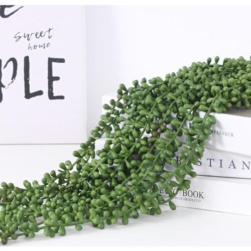 Artificial Succulent Simulated Plant String Wall Ornament Decorative Flowers 5-strand Soft Plastic Wall Hanging Ornaments
