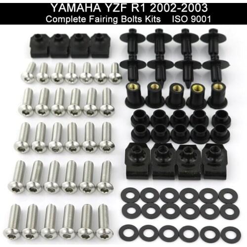 Fit For Yamaha YZF-R1 YZFR1 2002 2003 Motorcycle Full Fairing Bolt Kit Bodywork Cowling Screws Fairing Screw Nut Stainless Steel