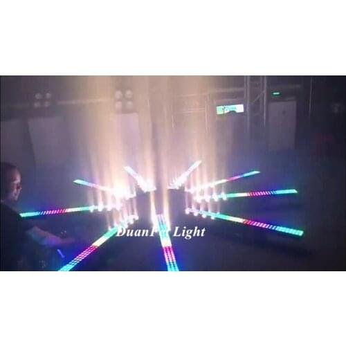 4pcs+flycase) 2020 Hot selling pixel led bar beam wall washer rgb light dmx lyre led warm white beam 24x3w
