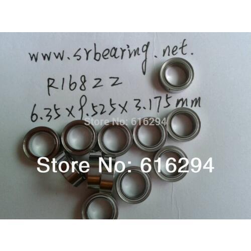 100PCS High Quality R168ZZ shielded bearing inch series 1/4 x3/8 x1/8 inch 6.35x9.525x3.175mm miniature ball bearing